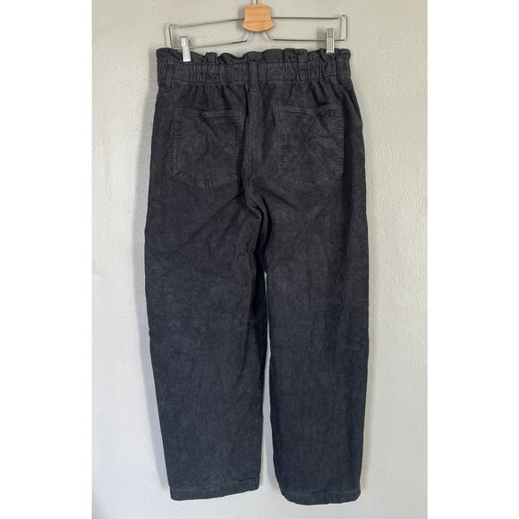 American Eagle Paper Bag Barrel Jeans Women's 8 Gray Stretch High Rise Corduroy - Picture 3 of 12